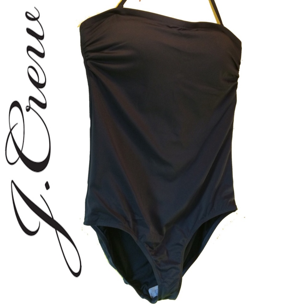 Ruched Bra 1pc Black Bathing J.Crew Swimsuit SZ14